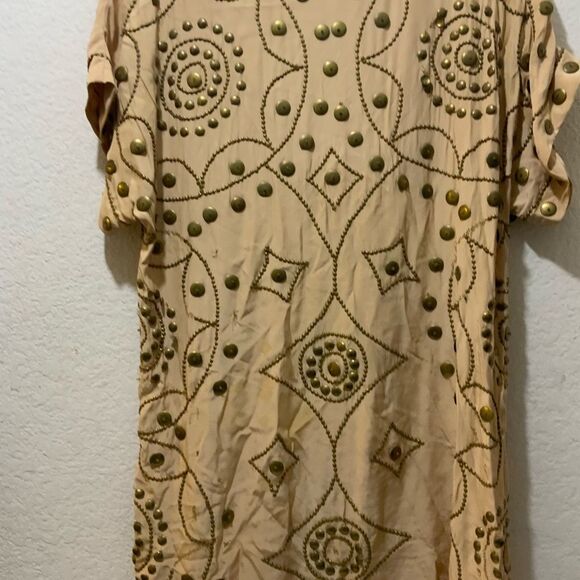 Haute Hippie Black 100% Silk Beaded Embellished Tunic Mini Dress, M - Picture 6 of 9